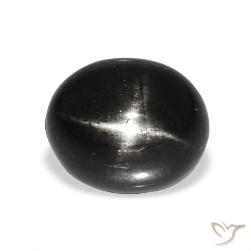 6.48ct 검은색 스타 디옵사이드, 타원형, 불투명체