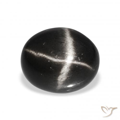 6.66ct 검은색 스타 디옵사이드, 타원형, 불투명체