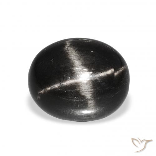 7.29ct 검은색 스타 디옵사이드, 타원형, 불투명체