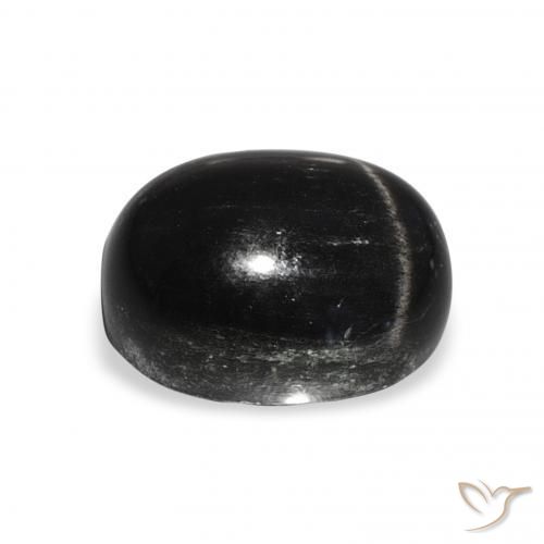 7.29캐럿 천연 검은색 스타 디옵사이드, 타원형 컷, 불투명체