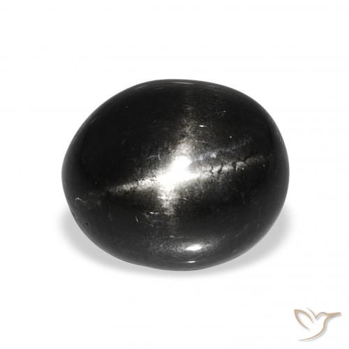 7.74ct 검은색 스타 디옵사이드, 타원형, 불투명체