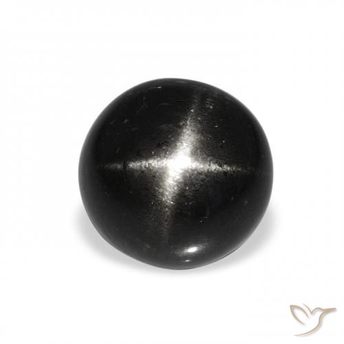 4.53ct 검은색 스타 디옵사이드 보석, 둥근, 불투명체