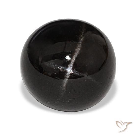 4.65캐럿 천연 검정색 스타 디옵사이드, 라운드 컷, 9.22 mm, 불투명체