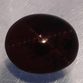 5.02캐럿 천연 붉은빛 블랙 스타 가넷, 타원형 컷, 9.5×8 mm, 투명한
