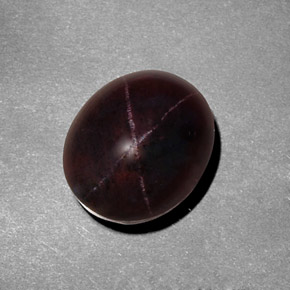 9.49캐럿 천연 블랙 레드 스타 가넷, 타원형 컷, 11.8×10 mm, 불투명체