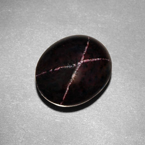 9.54캐럿 천연 붉은빛 블랙 스타 가넷, 타원형 컷, 12.8×10.7 mm, 불투명체