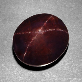 12.22캐럿 천연 블랙 레드 스타 가넷, 타원형 컷, 13.2×11.6 mm, 불투명체