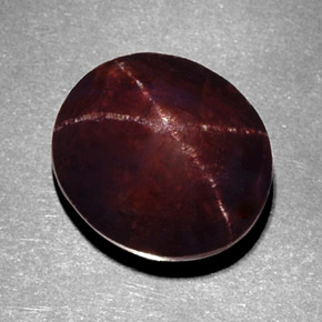 12.22캐럿 천연 블랙 레드 스타 가넷, 타원형 컷, 13.2×11.6 mm, 불투명체