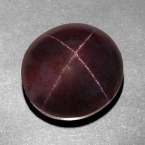 18.95캐럿 천연 블랙 레드 스타 가넷, 타원형 컷, 14.5×13.6 mm, 불투명체