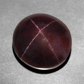 18.95캐럿 천연 블랙 레드 스타 가넷, 타원형 컷, 14.5×13.6 mm, 불투명체