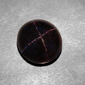 8.43캐럿 천연 붉은빛 블랙 스타 가넷, 타원형 컷, 11.9×11.1 mm, 불투명체