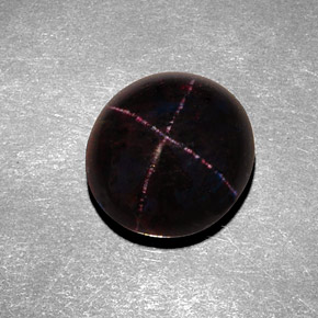 8.43캐럿 천연 붉은빛 블랙 스타 가넷, 타원형 컷, 11.9×11.1 mm, 불투명체