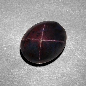 8.98캐럿 천연 붉은빛 블랙 스타 가넷, 타원형 컷, 12.3×9.7 mm, 불투명체