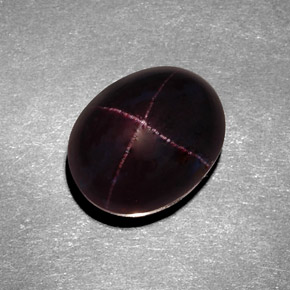 11.14캐럿 천연 블랙 레드 스타 가넷, 타원형 컷, 12.5×10 mm, 불투명체