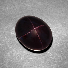 11.14캐럿 천연 블랙 레드 스타 가넷, 타원형 컷, 12.5×10 mm, 불투명체