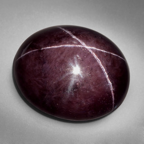 91.05캐럿 천연 마호가니 레드 스타 가넷, 타원형 컷, 28.4×24.1 mm, 불투명체