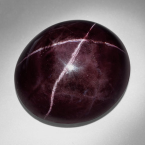 159.09캐럿 천연 다크 레드 스타 가넷, 타원형 컷, 32.3×29.1 mm, 불투명체