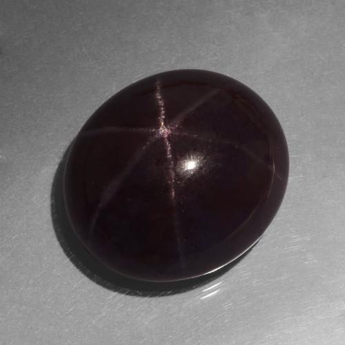 49.09캐럿 천연 마호가니 레드 스타 가넷, 타원형 컷, 22.2×19.3 mm, 불투명체