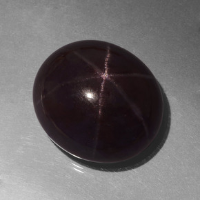 49.09캐럿 천연 마호가니 레드 스타 가넷, 타원형 컷, 22.2×19.3 mm, 불투명체