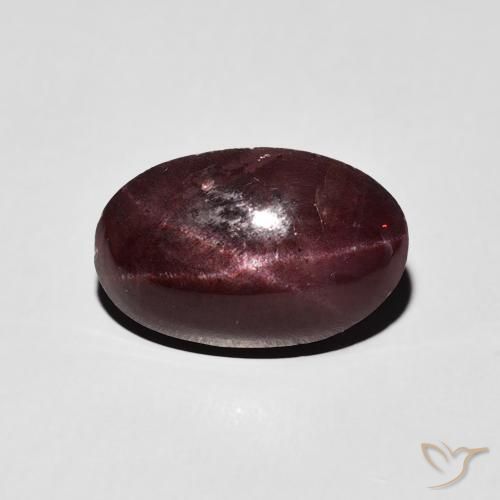 6.42ct 자연스러운 다크 레드 스타가넷, 타원형, 불투명체