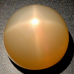 25.04캐럿 천연 오렌지 크림 스타 문스톤, 투명한, 16.26 mm, 투명/반투명