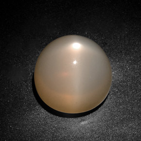 28.75캐럿 천연 오렌지 크림 스타 문스톤, 투명한, 17.45 mm, 투명/반투명