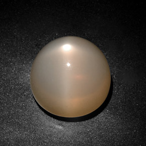 28.75캐럿 천연 오렌지 크림 스타 문스톤, 투명한, 17.45 mm, 투명/반투명