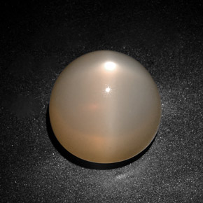 28.75캐럿 천연 오렌지 크림 스타 문스톤, 투명한, 17.45 mm, 투명/반투명