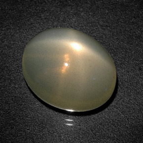 12.93캐럿 천연 그린 스타 문스톤, 투명한, 15.4×12.5 mm, 투명/반투명
