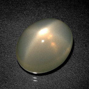 12.93캐럿 천연 그린 스타 문스톤, 투명한, 15.4×12.5 mm, 투명/반투명
