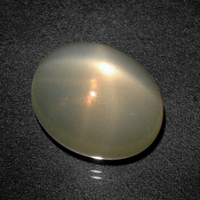 12.93캐럿 천연 그린 스타 문스톤, 투명한, 15.4×12.5 mm, 투명/반투명