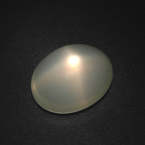 13.21캐럿 천연 그린 스타 문스톤, 투명한, 15.7×12.3 mm, 투명/반투명