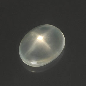2.93캐럿 천연 화이트 스타 문스톤, 타원형 컷, 10.7×8.4 mm, 투명한