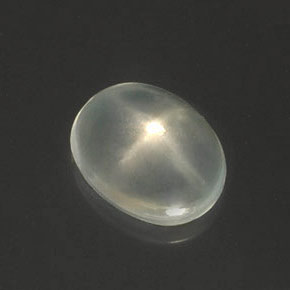 2.93캐럿 천연 화이트 스타 문스톤, 타원형 컷, 10.7×8.4 mm, 투명한