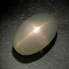 34.39캐럿 천연 크림 스타 문스톤, 투명한, 23.4×14.7 mm, 투명/반투명