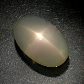 34.39캐럿 천연 크림 스타 문스톤, 투명한, 23.4×14.7 mm, 투명/반투명