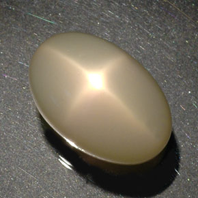 34.17캐럿 천연 크림 스타 문스톤, 투명한, 21.5×14.2 mm, 투명/반투명