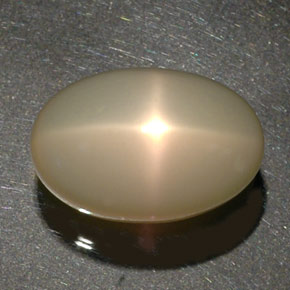 34.17캐럿 천연 크림 스타 문스톤, 투명한, 21.5×14.2 mm, 투명/반투명