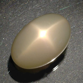 34.17캐럿 천연 크림 스타 문스톤, 투명한, 21.5×14.2 mm, 투명/반투명