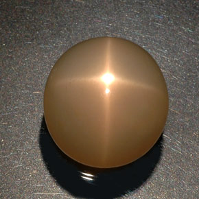 26.52캐럿 천연 크림 피치 스타 문스톤, 투명한, 17.9×17.1 mm, 투명/반투명