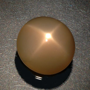 26.52캐럿 천연 크림 피치 스타 문스톤, 투명한, 17.9×17.1 mm, 투명/반투명