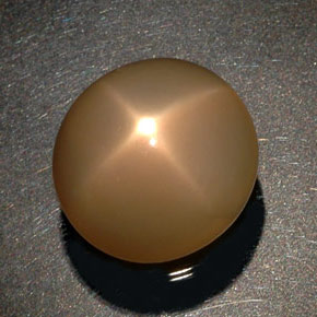 26.52캐럿 천연 크림 피치 스타 문스톤, 투명한, 17.9×17.1 mm, 투명/반투명