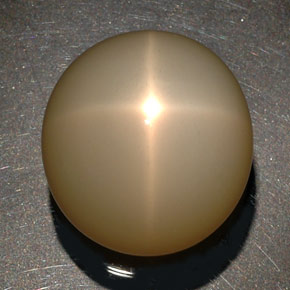 87.90캐럿 천연 크림 스타 문스톤, 투명한, 25.6×24 mm, 투명/반투명