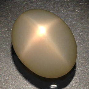 56.38캐럿 천연 크림 스타 문스톤, 투명한, 24.1×18.6 mm, 투명/반투명
