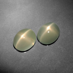 캐럿 천연 라이트 그린 스타 문스톤 보석, 투명한, 10.9×9.2 mm, 투명/반투명
