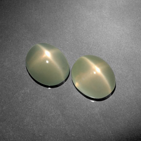 캐럿 천연 라이트 그린 스타 문스톤 보석, 투명한, 10.9×9.2 mm, 투명/반투명