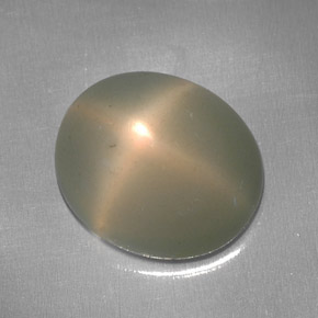 5.95캐럿 천연 크림 스타 문스톤, 투명한, 12×10.2 mm, 투명/반투명