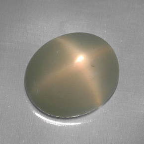 5.95캐럿 천연 크림 스타 문스톤, 투명한, 12×10.2 mm, 투명/반투명