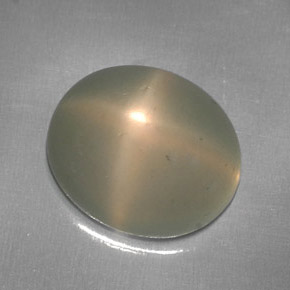 5.95캐럿 천연 크림 스타 문스톤, 투명한, 12×10.2 mm, 투명/반투명