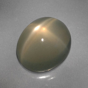 6.08캐럿 천연 크림 스타 문스톤, 투명한, 12×10.2 mm, 투명/반투명
